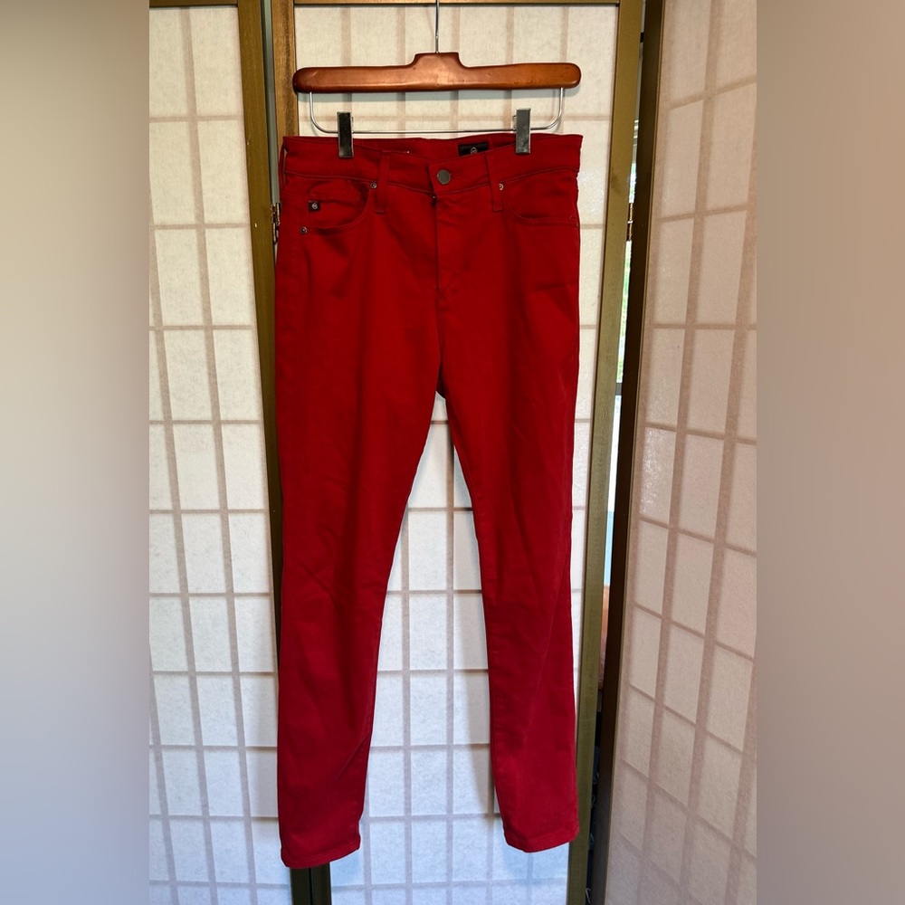 AG The Farrah High-Rise Skinny Ankle in Red size 27R